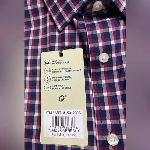 Lucky Brand Men's Short Sleeve Red Plaid Shirt Size XL(17-17 1/2) - Picture 8 of 9